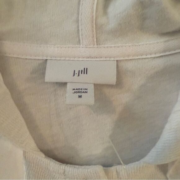 J Jill White Cotton Linen Button Up Hoodie New - Picture 5 of 10
